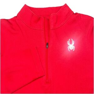 Spyder Men's Large Red‎ Quarter Zip Pullover Outdoors Fishing Lightweight